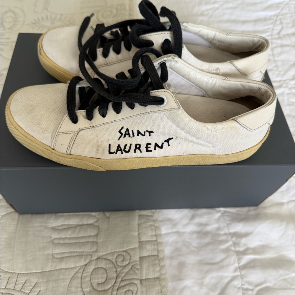 Saint Laurent White and Black Sneakers - Picture 2 of 11